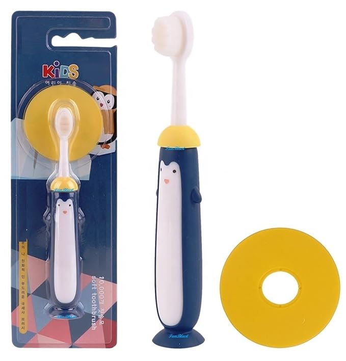 FunBlast Microfiber Soft Penguin Kids Toothbrush - 1 pc