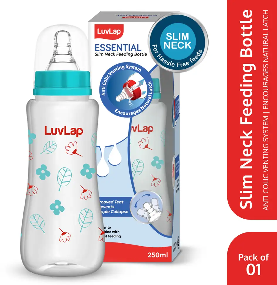 LuvLap Baby Feeding Bottle (Blue) - 1 pc