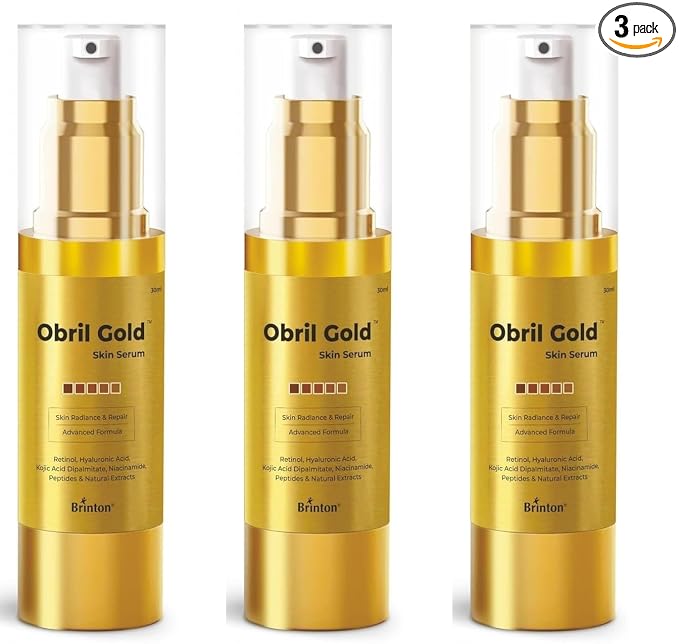 Brinton Obril Gold Skin Serum  Fades Dark Spots For Hyperpigmentation With Hyaluronic Acid | 30Ml X Pack Of 3