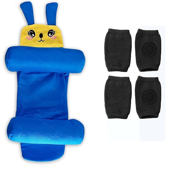 Kidology Soft Neck Support Baby Pillow (Blue & Yellow) - 1 pc