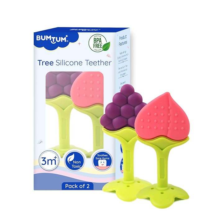 Bumtum Tree Shape Silicone Teether - 2 pcs