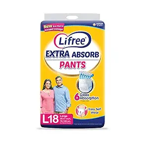 Lifree Durable Absorb Pant Style Adult Diaper 18 Pieces Waist size (75-105 cm