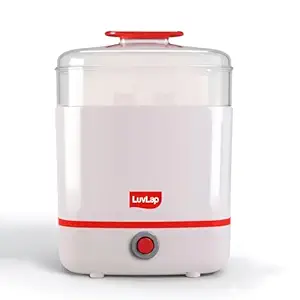 LuvLap 3-in-1 Electric Baby Bottle Steriliser (White-Red) - 1 pc